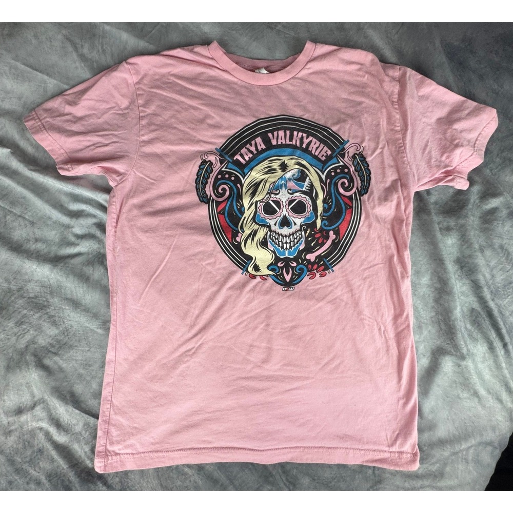 Taya Valkyrie Wrestling Shirt Pink Sugar Skull Dia de los Muertos AEW MLW Large